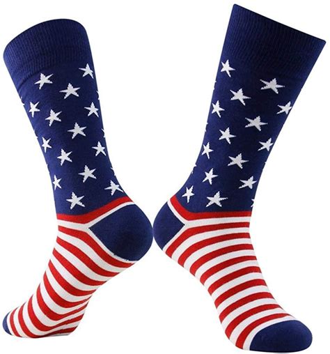 American Flag Fun Dress Socks For Menbonangel Cotton Novelty Red