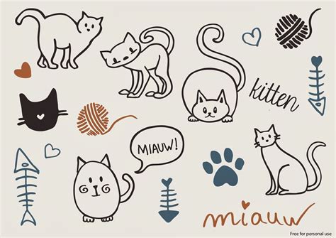 Free Cat Vectors With Images Cat Doodle Cat Vector Free Cats