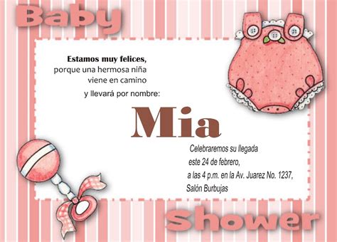 Invitación Imprimible Y Personalizada Baby Shower Niña 2000 En