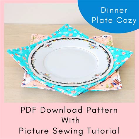 Reversible Dinner Plate Cozy Printable Sewing Pattern And Etsy Australia