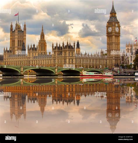 Big Ben Houses Of Parliament London Clock Face Time Famous Hi Res Stock