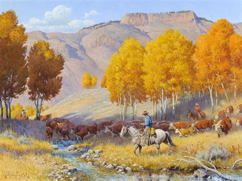 A Cowboys Gold Landscape Art Western Paintings Landscape Paintings