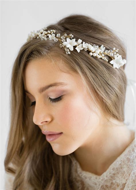 cassia delicate floral bridal headband tania maras bespoke wedding headpieces wedding veils
