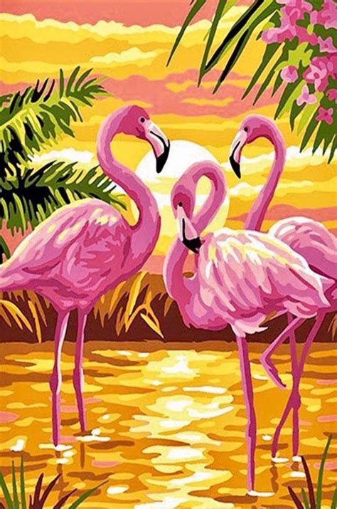 Excited To Share This Item From My Etsy Shop Us Seller 50x40cm Beautiful Tropical Flamingos