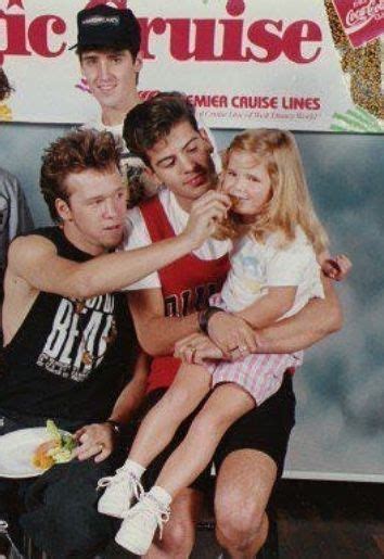 Jordan Knight And Donnie Wahlberg With Young Fan 1990 Cruise Jordan
