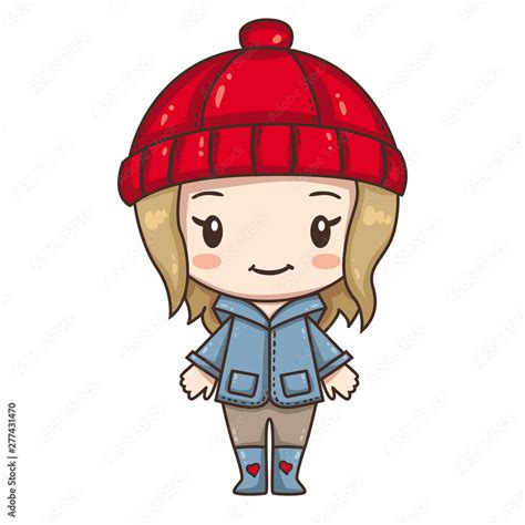 Vector Illustration Of Cute Chibi Character Isolated On White