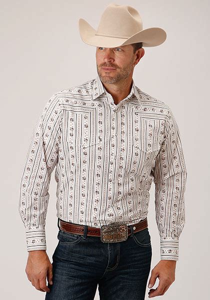 Roper Wallpaper Print Long Sleeve Snap Western Shirt Big And Tall Mens Western Shirts Spur