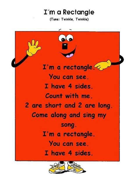 Rectangle Poem Preschool Poems Kindergarten Songs Preschool Circle