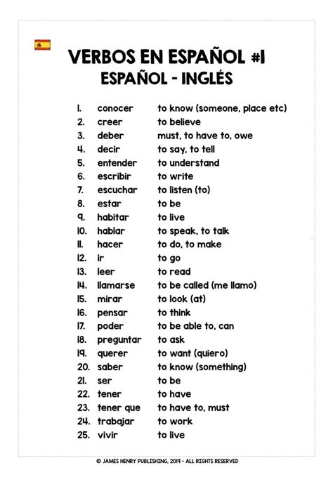 Spanish Verbs Learning Spanish Vocabulary Spanish Verbs Spanish