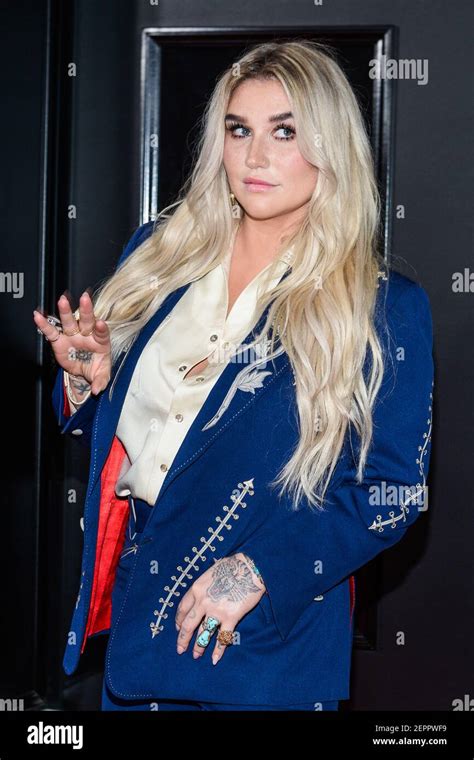 Kesha Arrives At The 60th Annual Grammy Awards Red Carpet At Madison