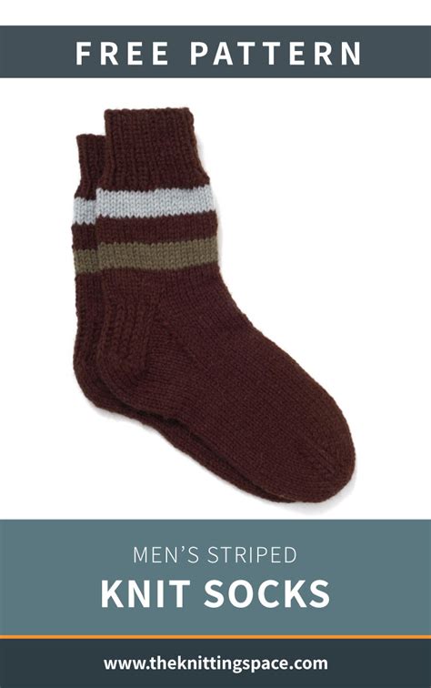 Mens Striped Knit Socks Free Knitting Pattern