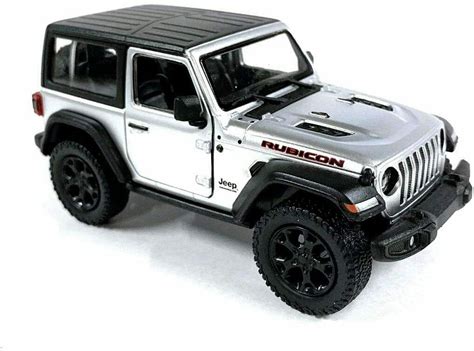 Rubicon Silver Jeep Wrangler Diecast Model Toy Car 134 Scale 5