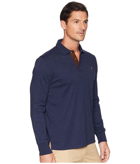 Lyst Polo Ralph Lauren Classic Fit Long Sleeve Polo In Blue For Men