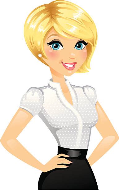 300 Cartoon Of The Blonde Hair Blue Eyed Woman Illustrations Royalty