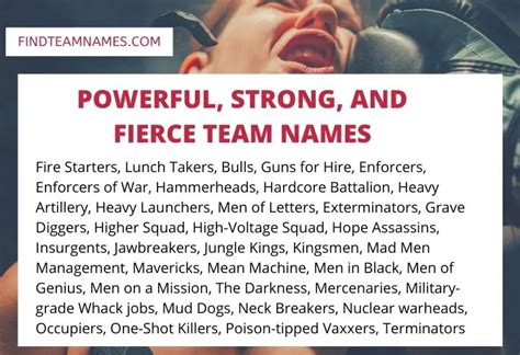 600 Powerful Strong And Fierce Team Names Find Team Names