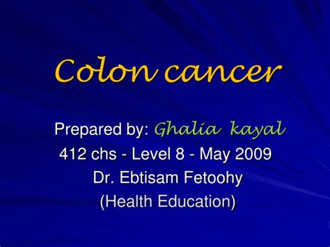 Ppt Colon Cancer Powerpoint Presentation Free Download Id3297970