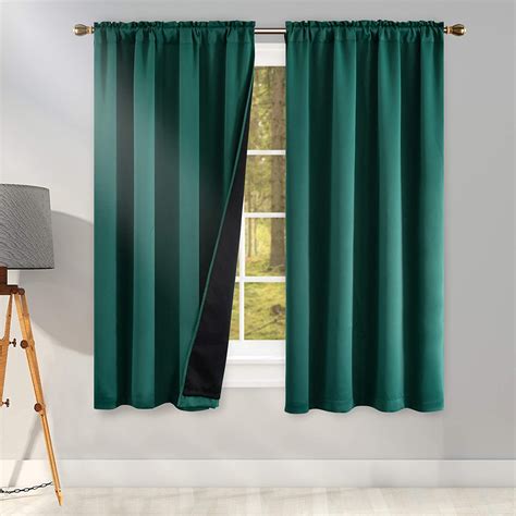 Keqiaosuocai Hunter Green 100pct Blackout Curtains For