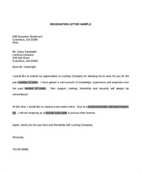 Resignation Letter Templates For Word For Your Needs Letter Template
