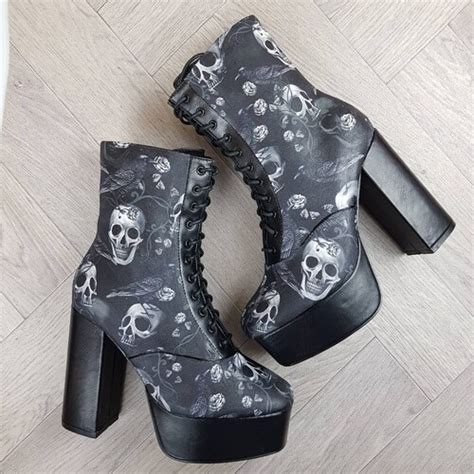 Gothic Shoes White Skull Heels Custom Shoes Skull Pumps Etsy