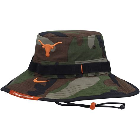 Nike Mens Camo Texas Longhorns Boonie Performance Bucket Hat Fan