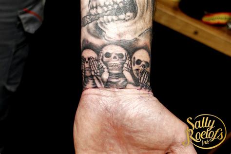 These buddhist tattoos on angelina and brad were inked to symbolically bind them as husband and wife. see no evil, hear no evil, speak no evil tattoo | Tattoos ...