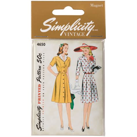 The Iconic Simplicity Vintage Pattern Front Is Printed On The Front For