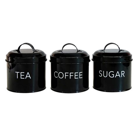 Classic Black Tea Coffee And Sugar Canisters Itucci