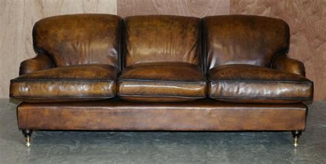 Stunning Vintage Fully Restored Hand Dyed Brown Leather Howards Son