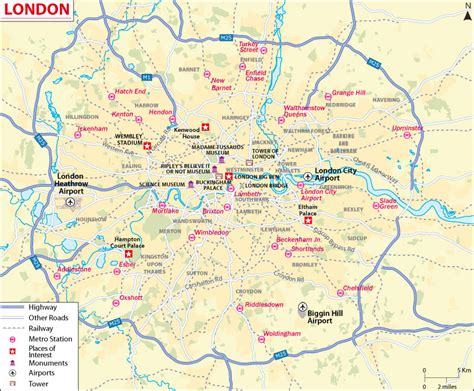 London Map City Map Of London Uk