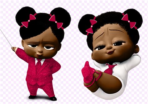 African American Boss Baby Girl Clipart 300 Dpi 9 PNG Files Etsy