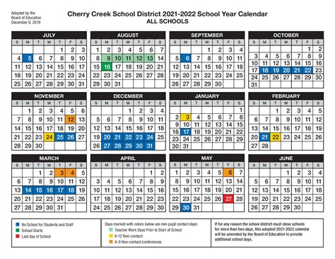 Cherry Creek School District Calendar And Holidays 2021 2022