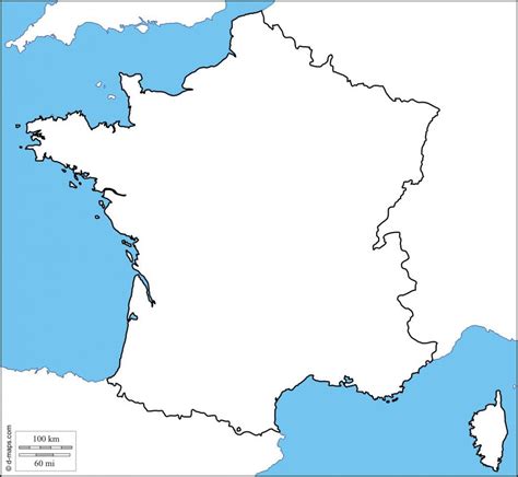 Outline maps, commonly known also as blank maps, indicate the overall shape of the country or region. Blank map of France - Physical map of France blank ...