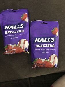 Halls Breezers Creamy Strawberry Cough Drops Lot Of Bags Drops New Ebay