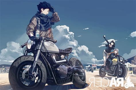1366x768px 720p Free Download Motorcycle Racer Friends Anime Girls