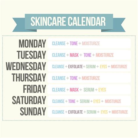 Skincare Calendar Best Skin Care Regimen Skin Care Aging Skin Care