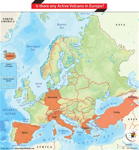 Mapa De Volcanes De Europa