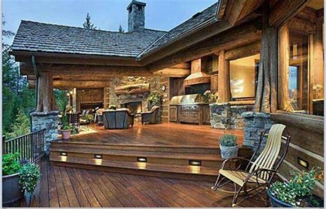 Log Cabin Decks Cabin Deck Ideas For The House Pinterest Cedar