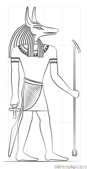 How To Draw Anubis The Egyptian God Step By Step Drawing Tutorials