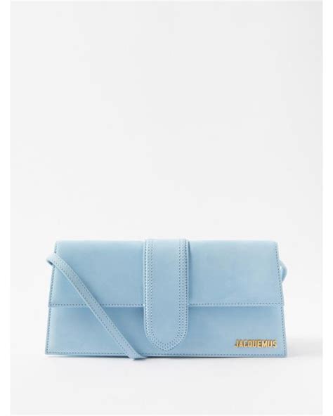Jacquemus Bambino Leather Shoulder Bag In Light Blue Blue Lyst