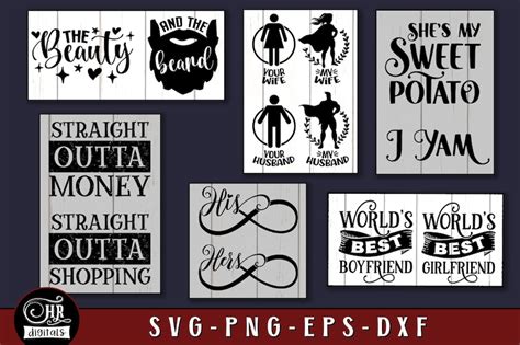 Matching Couples Svg Bundle Funny Couples Svg Romantic Etsy