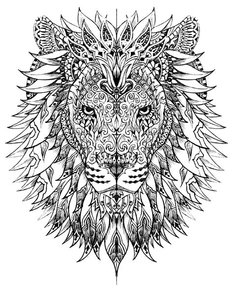Lion Coloring Pages For Adults Printable