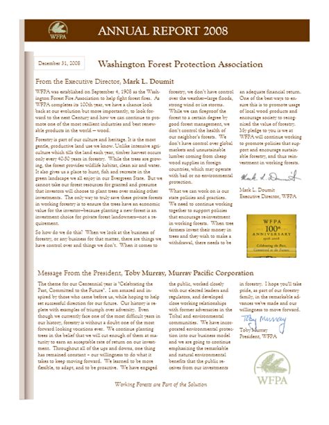 Annual Reports Washington Forest Protection Association
