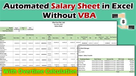 Omg 🔥 Automated Salary Sheet In Excel Without Vba Excel Me Salary