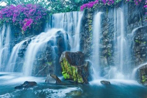 Stock Photo Waterfall Beautiful Waterfalls Landscape Photos