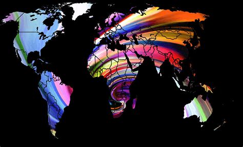 World Map Abstract Painting 2 Digital Art By Steve K