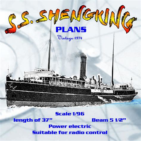 Full Size Printed Plan Scale 196 Small Passenger Cargo Ship Ss She