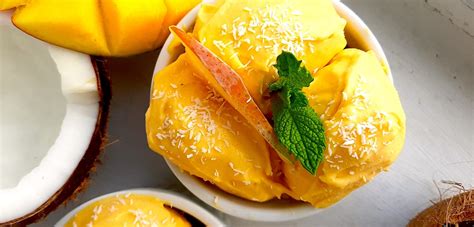 Homemade Mango Coconut Soft Serve Sugar And Spice
