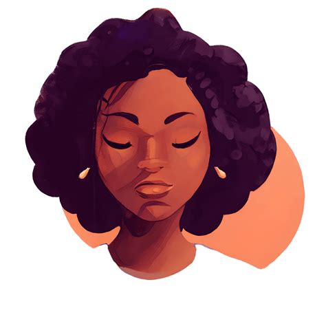 african american girl with closed eyes · creative fabrica
