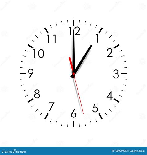 Clock Dial Shows One Hour Stock Vector Illustration Of Mock 132925985