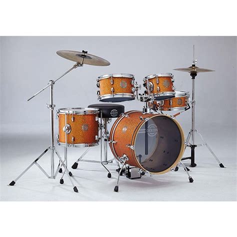 Dixon Drum Set Jet Set Plus Silent Drum Set Orange Sparkle Travel Drum Kit
